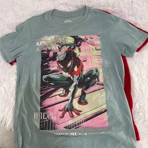 Marvel Kids Miles Morales Spider-Man Tee - Gray, Pink, Black, Red